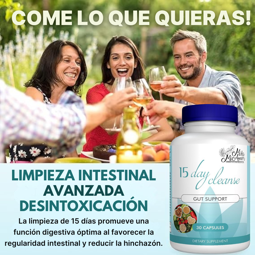 🍃SUPLEMENTO DESINTOXICANTE INTESTINAL -15 DAYS  CLEANSE-🍃